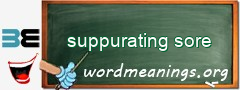 WordMeaning blackboard for suppurating sore